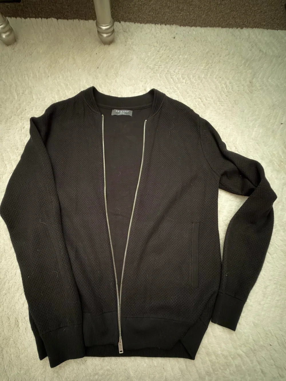 Men's medium PRIMARK Black Zip-Front Sweater